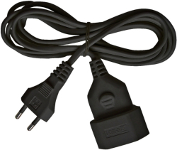  Удължител Euro 3m IP20 2x0.75mm2 Черен - Brennenstuhl  BS1161790