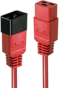 LINDY LNY-30123 :: Захранващ кабел IEC C19 към IEC C20, 16A, червен, 1.0 м