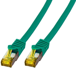 RJ45 Пач корда S-FTP, кат. 6A, LSZH, кат. 7 Raw cable, зелена &mdash; 0.50 метра