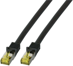 RJ45 Пач корда S-FTP, кат. 6A, LSZH, кат. 7 Raw cable, черна &mdash; 0.50 метра