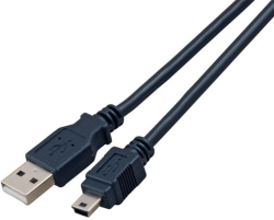 USB 2.0 удължителен кабел, Type A plug - Type Mini-B plug, черен