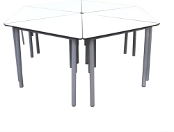 Бюро Ученическа маса RFG Flexus, MDF, триъгълна, 90 х 79 х 76 cm, MDF плот, метални крака, сглобена мостра