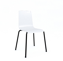 Стол RFG Solo Polywood, 400 х 400 х 810 mm, до 120 kg, бял, черен метал, сглобена мостра
