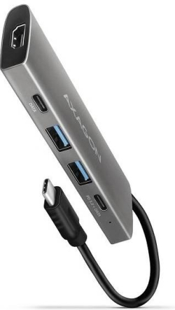 USB Хъб AXAGON HMC-5G21 2x USB-A + 2x USB-C + HDMI 4K-30Hz, USB-C 3.2 Gen 2 10Gbps hub, PD 60W, 13cm USB-C cable