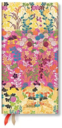  Paperblanks Планер Kara-Ori Pink, Slim, хоризонтален, твърда корица, 80 листа, за 2026 година