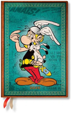  Paperblanks Планер Asterix the Gaul, Midi, хоризонтален, твърда корица, 80 листа, за 2026 година