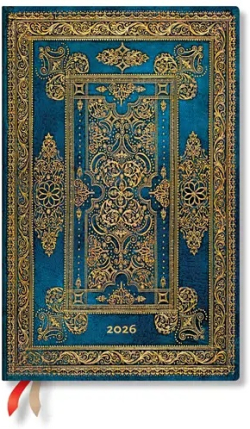 Paperblanks Планер Blue Luxe, Maxi, вертикален, твърда корица, 80 листа, за 2026 година