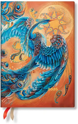Paperblanks Планер Sirebird, Midi, хоризонтален, мека корица, 88 листа, за 2026 година
