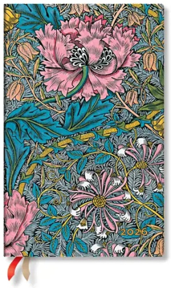  Paperblanks Планер William Morris Pink Honeysuckle, Maxi, хоризонтален, мека корица, 88 листа, за 2026 година