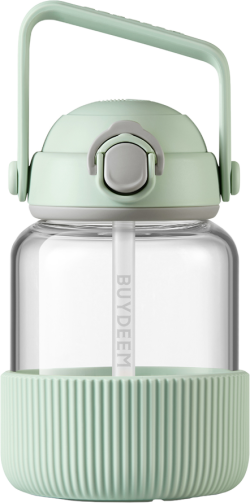 Продукт BUYDEEM Pop-Up Straw Glass Bottle 800 ml, model DG78, color Cozy Greenish