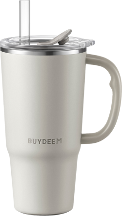 Продукт BUYDEEM Thermo Mug With Straw 700 ml, model DS57, color Oats White