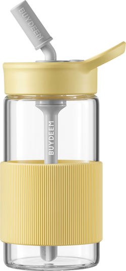 Продукт BUYDEEM Portable Glass Straw Bottle 500 ml, model CD1017, color Mellow Yellow