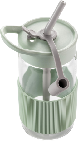 Продукт BUYDEEM Portable Glass Straw Bottle 500 ml, model CD1017, color Cozy Greenish