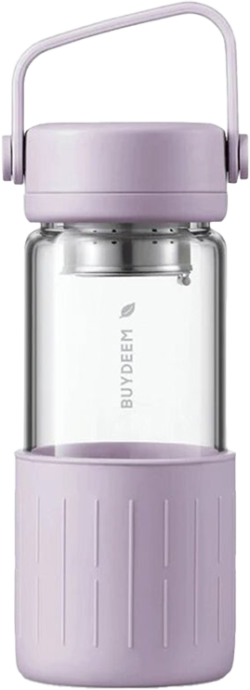 Продукт BUYDEEM Portable glass tea bottle 400 ml, model CD1008, color Petal Purple