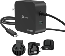 Аксесоар за таблет j5create JUP25102V Зарядно 220V-  GaN 102W  USB-C 2порта- за лаптопи, таблети, телефони
