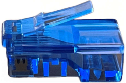 Конектор RJ45 8P8C за кръгъл кабел, категория 5е, син