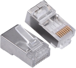 Конектор кат. 6, FTP, RJ45 8P8C, за кръгъл кабел, без водач, 10 бр.