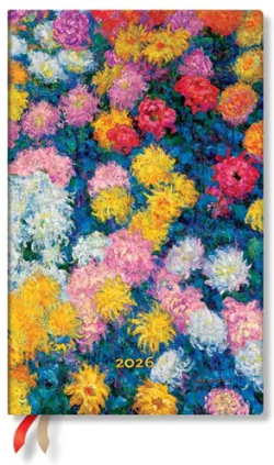  Paperblanks Планер Monet Chrysanthemums, Maxi, хоризонтален, твърда корица, 80 листа, за 2026 година