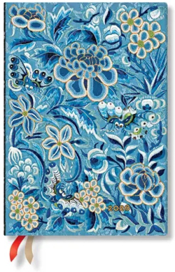 Paperblanks Планер Blue Willow, Midi, хоризонтален, мека корица, 88 листа, за 2026 година
