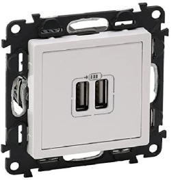 РОЗЕТКА 2хUSB ЗАРЯДНО VALENA LIFE LEGRAND - БЯЛ
