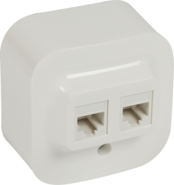РОЗЕТКА 2XRJ45 UTP КАТЕГОРИЯ 5Е ЗА ОТКРИТ МОНТАЖ FORIX LEGRAND - БЯЛ