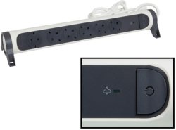 Контакт РАЗКЛОНИТЕЛ 6х ШУКО КАБЕЛ 1,5м С ЗАЩИТА LEGRAND - БЯЛ/СИВ