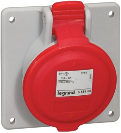 Контакт ЗА ТАБЛО IP44 3P+E, 16A 380/415V LEGRAND - СИВ/ЧЕРВЕН