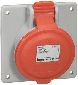 Контакт ЗА ТАБЛО IP44 3P+N+E, 16A 380/415V LEGRAND - СИВ/ЧЕРВЕН