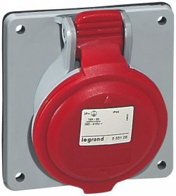 Контакт ЗА ТАБЛО IP44 2P+E, 32A 380/415V LEGRAND - СИВ/ЧЕРВЕН