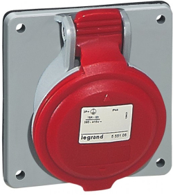 Контакт ЗА ТАБЛО IP44 3P+N+E, 32A 380/415V LEGRAND - СИВ/ЧЕРВЕН