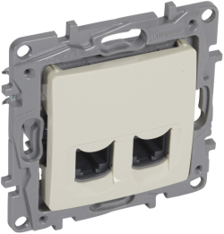 ДВОЙНА РОЗЕТКА 2xRJ45 UTP КАТЕГОРИЯ 6 NILOE LEGRAND - КРЕМ