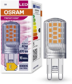 LED Крушка PARATHOM PIN CL 40 non-dim 3,8W/840 G9 LEDVANC