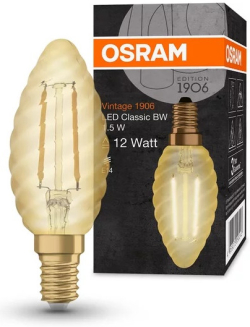 LED Крушка VINTAGE 1906 LED CL BW FIL GOLD 13/1,4W/825 E14 LEDVANCE