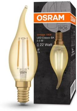 LED Крушка VINTAGE 1906 LED CL BA GOLD22 2,5W/824 E14 LEDVANCE