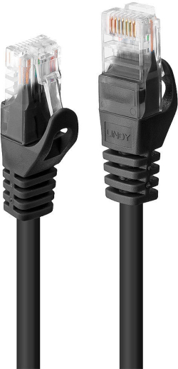 LINDY LNY-48192 :: UTP мрежов кабел, Cat. 6, черен, 1.0 м