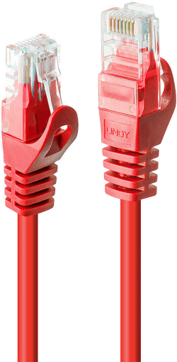 LINDY LNY-48182 :: UTP мрежов кабел, Cat. 6, червен, 1.0 м