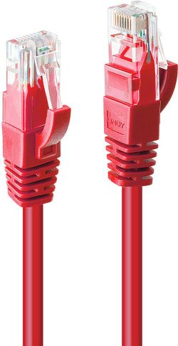 LINDY LNY-48032 :: UTP мрежов кабел, Cat. 6, червен, 1.0 м