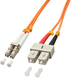 Оптична пач корда LINDY LNY-46994 :: Оптичен мрежов кабел, LC-SC, OM2, 10.0 м