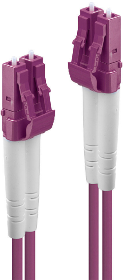 Оптична пач корда LINDY LNY-46340 :: Оптичен мрежов кабел, LC-LC, OM4, 1.0 м