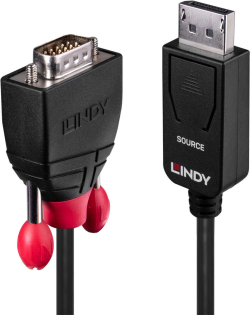 LINDY LNY-41943 :: DisplayPort към VGA адаптерен кабел, M-M, черен, 3.0 м