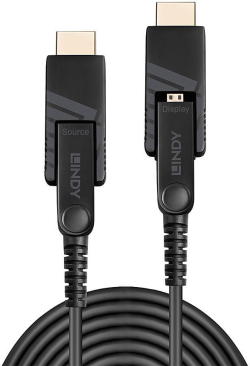 LINDY LNY-38321 :: Оптично-меден, хибриден Micro-HDMI 4K60 кабел със сменяеми HDMI & DVI конектори, M-M, 20.0 м