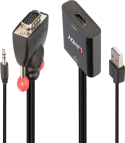 Кабел/адаптер LINDY LNY-38284 :: VGA & Audio към HDMI конвертор