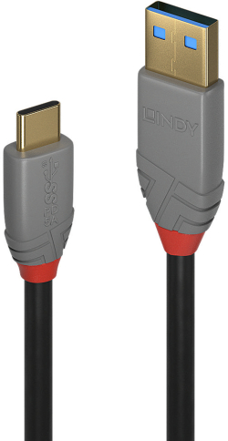 LINDY LNY-36919 :: Кабел USB 3.2, Type A към C, M-M, Anthra Line, черен, 3.0 м