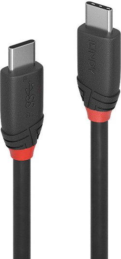 LINDY LNY-36905 :: Кабел USB 3.2, Type C към C, M-M, 20Gbps, 3A, черен Line, черен, 0.5 м