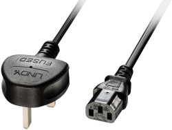  LINDY LNY-30434 :: Захранващ кабел, UK 3 Pin към C13, 3.0 м