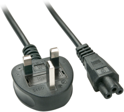  LINDY LNY-30409 :: Захранващ кабел, UK 3 Pin към C5, 2.0 м