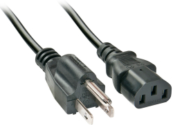 LINDY LNY-30338 :: Захранващ кабел, US 3 Pin към C13, черен, 2.0 м