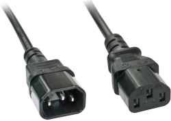 LINDY LNY-30333 :: Захранващ кабел, C14 към C13, удължителен, черен, 5.0 м