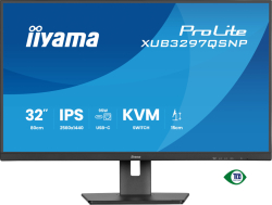 Монитор IIYAMA XUB3297QSNP-B1, 32'', 3- side borderless, IPS panel, AG, 16:9, WQHD 2560x1440, 350cd/m2, 1000:1, 100HzHDMI, DP, USB-C