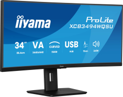 Монитор IIYAMA XCB3494WQSU-B1, 34'', Curved VA panel, AG, 21:9, UWQHD 3440 x 1440, 350cd/m2, 3000:1, 0.4ms, 120Hz